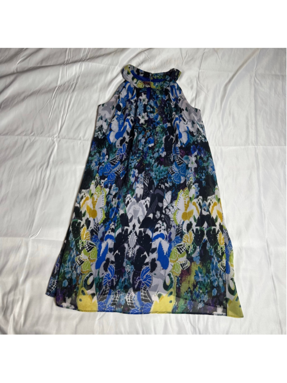 Women's ALYX dress Blue Green Floral Halter Dress Size 4
